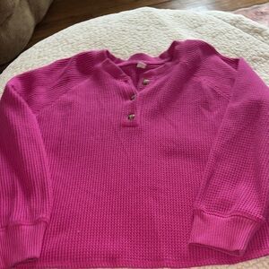 Old Navy Fuchsia Knit Henley